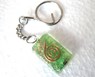 Picture of Green rectangle orgone key ring, Picture 1