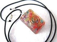 Picture of Chakra rectangle orgone pendant with cord