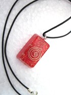 Picture of Red Rectangle Orgone Pendant with cord