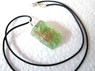 Picture of Green rectangle orgone pendant with cord, Picture 1