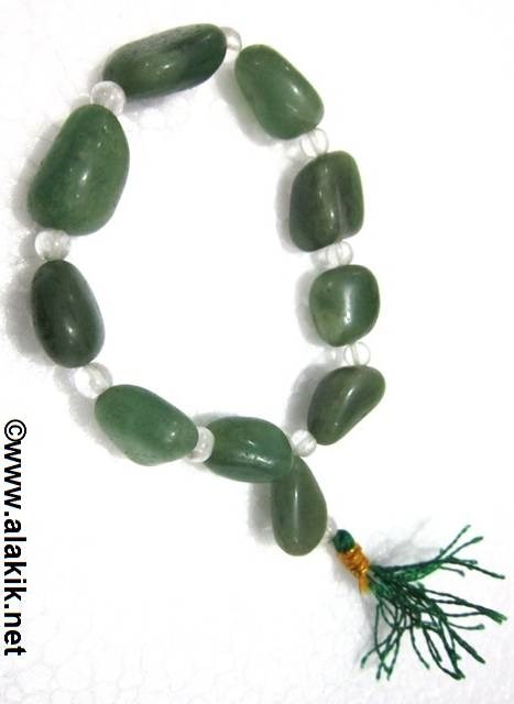 Picture of Green Jade tumble With Crystal Power Bracelet