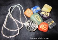 Picture of Engrave Sanskrit tumble with silver chain and cage