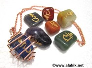 Picture of Bronze Sanskrit tumble cage necklace set