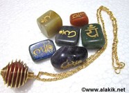 Picture of Golden Sanskrit Tumble cage necklace set