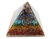 Picture of Chakra Layered Genuine Stone orgone pyramid Big Size