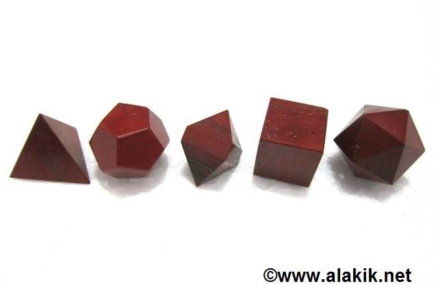 Picture of Red Jasper 5pcs Geometry set