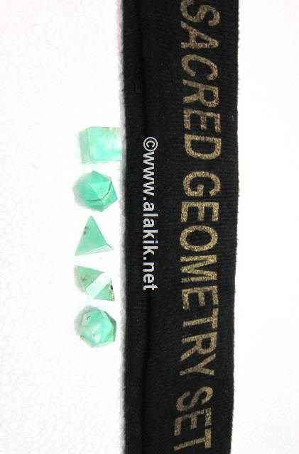 Picture of Chrysoprase 5pcs Geometry set with Velvet purse