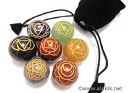 Picture of Engrave Chakra Sphere set with pouch