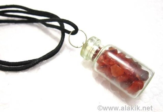 Picture of Red Carnelian Bottle pendants with cord