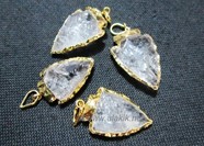 Picture of Crystal Quartz Gold Bezel Arrowhead pendant