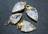 Picture of Crystal Quartz Gold Bezel Arrowhead pendant, Picture 1