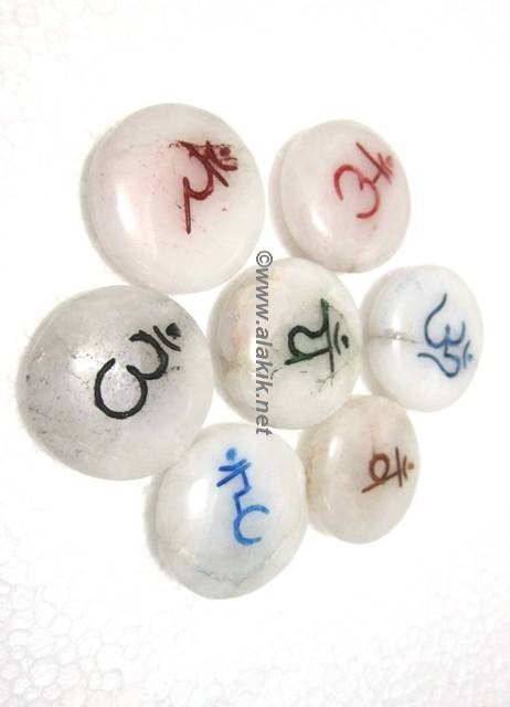 Picture of Snow Quartz Colourful Sanskrit Disc Set