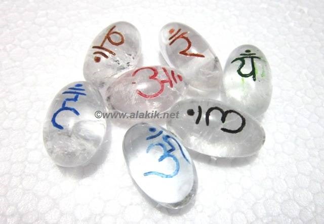 Picture of Crystal Quartz lingam Colourful Sanskrit Set