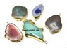 Picture of Mix Agate Electroplated Golden Slice Pendant, Picture 1