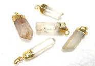 Picture of Natural Crystal Electro plated point pendants