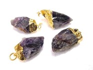 Picture of Raw Amethyst Eletroplated Pendants