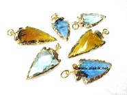 Picture of Mix Colourful Glass electroplated Arrowhead pendants