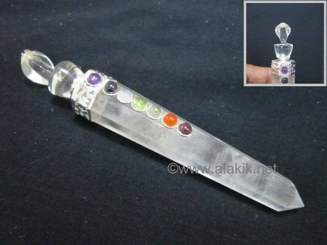 Picture of Crystal Quartz Chakra wand with Snake