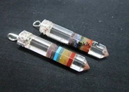 Picture of Crystal quartz bonded chakra pencil pendants