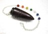 Picture of Rose Wood Bullet pendulum with chakra chain, Picture 1