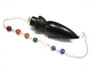 Picture of Rose Wood cone pot pendulum with chakra chain