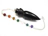 Picture of Rose Wood cone pot pendulum with chakra chain, Picture 1