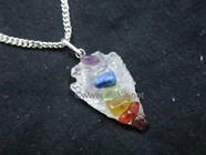 Picture of Crystal Quartz Chakra Arrowhead Pendant with chain