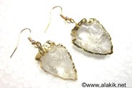 Picture of Crystal Quartz Eletroplated Arrowhead Earrings