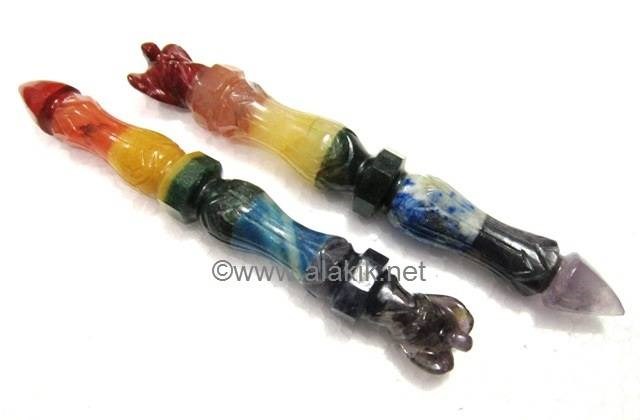 Picture of Bonded Chakra Carved Angel Wand