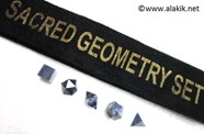 Picture of Sodalite 5pcs Geometry set with Velvet purse