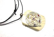 Picture of Chakra Flower of Life Wooden Pendant
