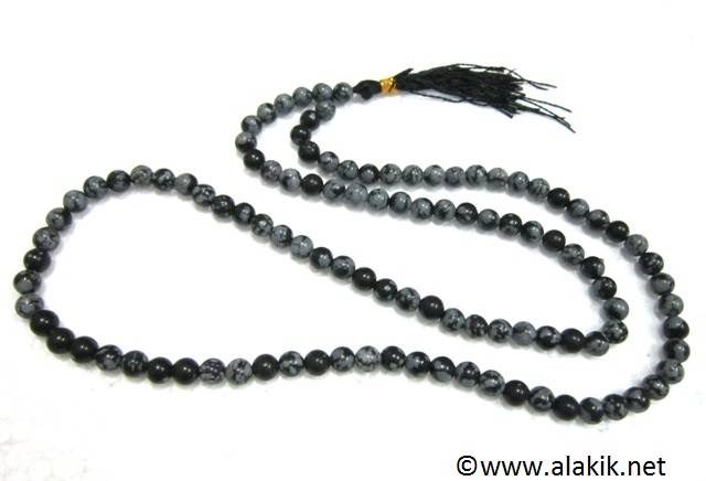 Picture of Snowflake Obsidian Japa Mala