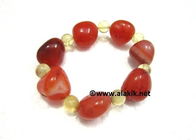 Picture of Red Carnelian with Citrine Beads Bracelet