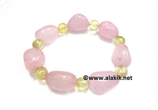 Picture of Rose Quartz with Citrine Beads Bracelet