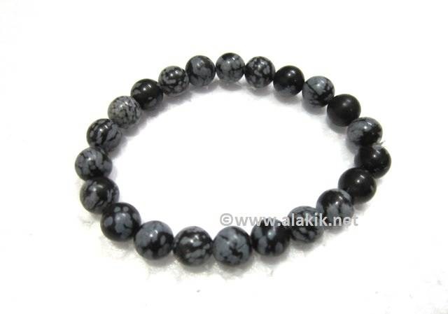 Picture of Snowflake Obsidian Beaded Bracelet