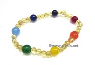 Picture of Citrine Beads with Chakra Beads Bracelet