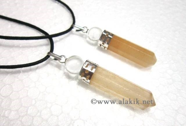 Picture of Orange Selenite 2pc Cap Pencil Pendant