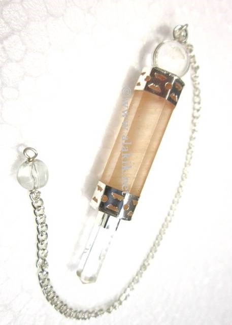 Picture of Orange Selenite 3pc wand pendulum