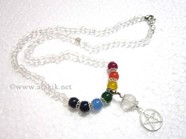 Picture of Crystal Beads Chakra Penctacle Star Necklace