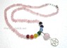 Picture of Rose Quartz  Beads Chakra Penctacle Star Necklace, Picture 1