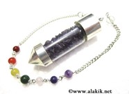 Picture of Amethyst Chips Chamber Pendulum with Chakra chain