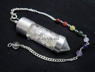 Picture of Crystal Quartz Chips chamber pendulum with chakra chain