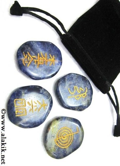 Picture of Sodalite USUI reiki set with pouch