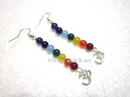 Picture of Chakra Onyx Beads Earring with  Penctacle