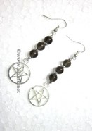 Picture of Smokey Quartz Beads Earring with Pentacle