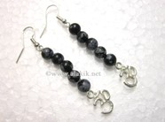 Picture of Snowflake obsidian Earring with OM