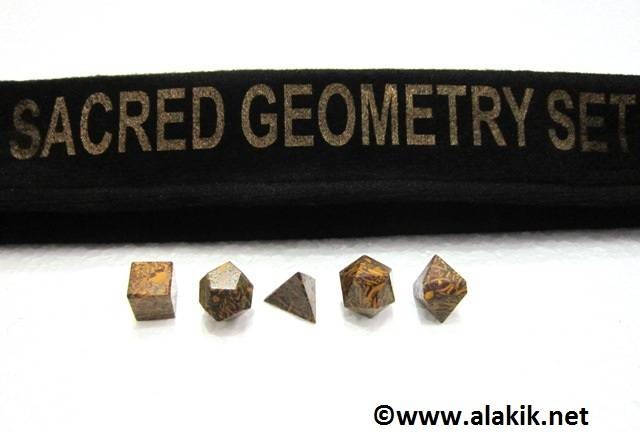 Picture of Calligraphy Stone 5pcs Geometry Set with Velvet purse