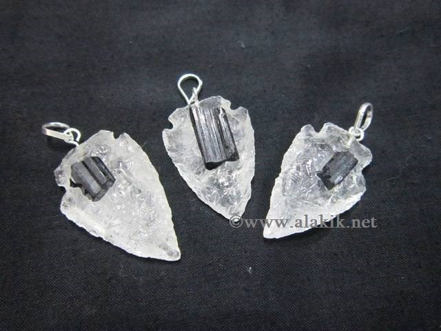 Picture of Crystal Quartz Arrowheads with Black Tourmaline