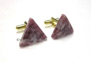 Picture of Lepidolite Triangle Shape cufflinks