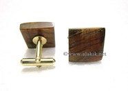 Picture of Yellow Tiger Eye Square Shape Cufflinks